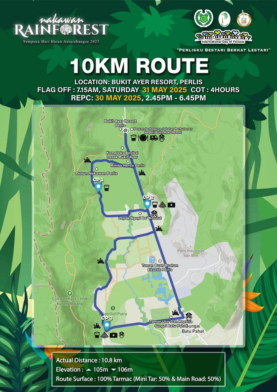 Nakawan Rainforest Run 10 km route