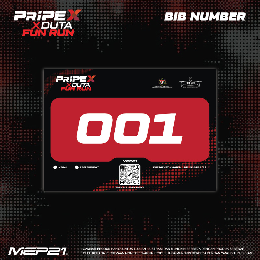 PRIPEX Fun Run 2026 bib number