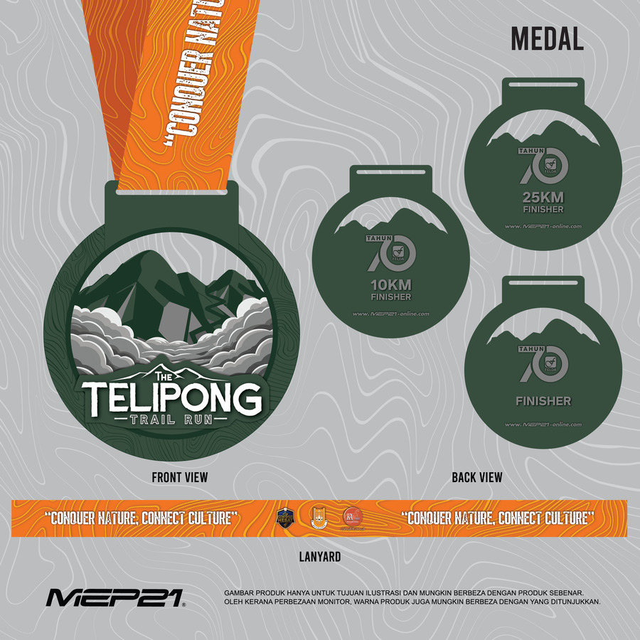 The Telipong Trail Run finisher medal