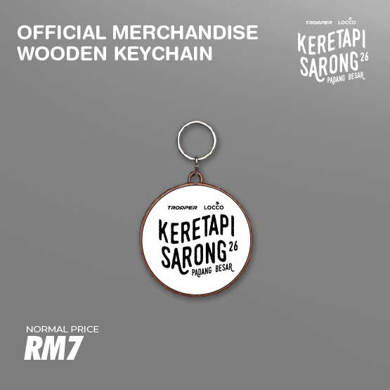 Keretapi Sarong Wooden Keychain